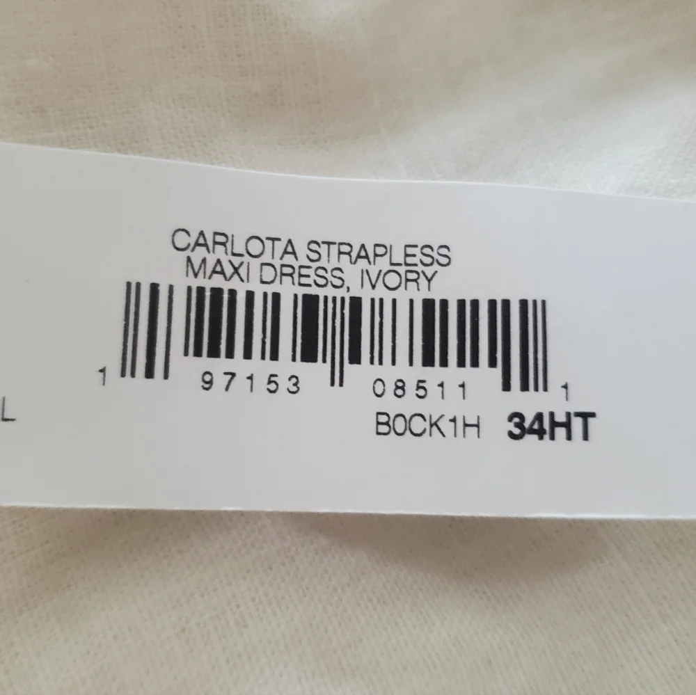 Amazon The Drop | White Strapless Maxi Dress | Size L | NWT - Picture 16 of 16